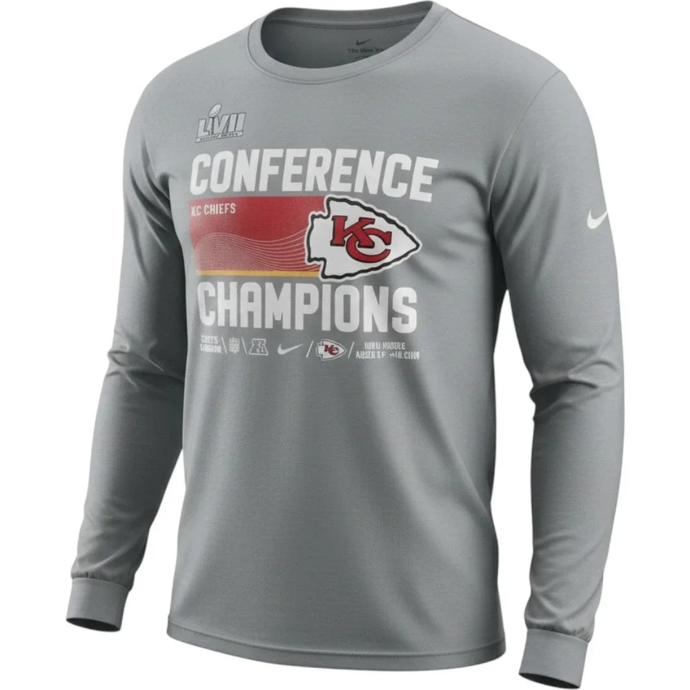 Nike‎ Kansas City Chiefs Super Bowl LVII Champions Long Sleeve Shirt Mens XXL
